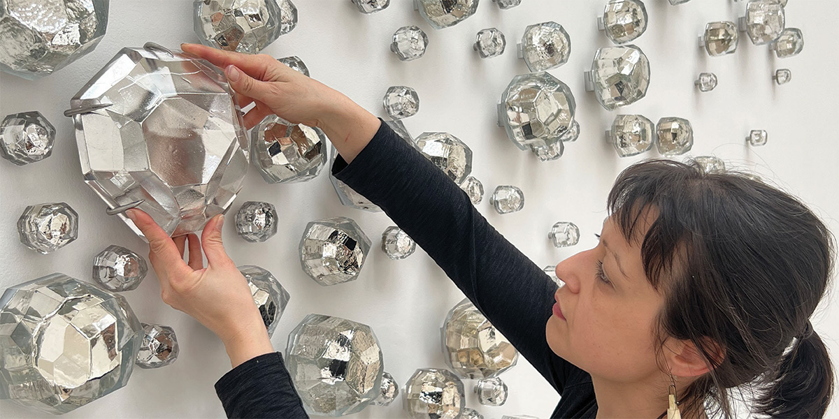 Joanna with her work