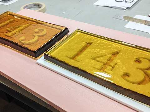 Graphic Relief in Thick Glass